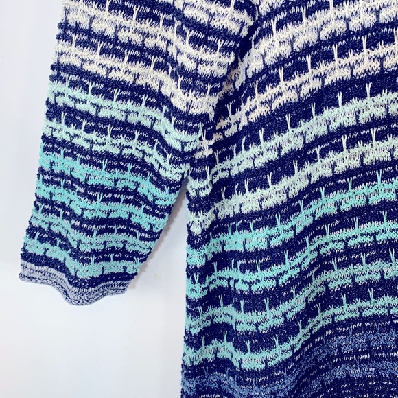 JM Collection Woman Plus Size 1X Textured Lightweight Blue Pullover Sweater Top - Picture 7 of 14